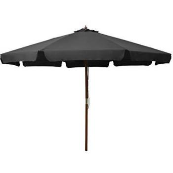 vidaXL Garden Parasol with Wooden Pole 330 cm Anthracite