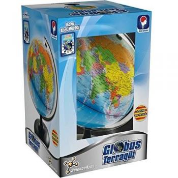 Science4you - Globo Terráqueo y Atlas Mundial, Libro Educativo, Globo Girable para Niños 6 7 8 9 10 Años