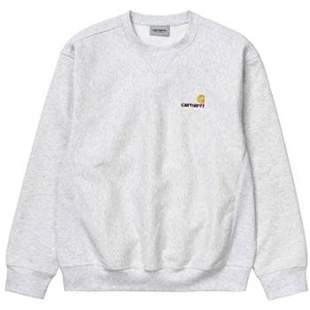 Sudadera Carhartt WIP American Script, Gris Ceniza, Talla M, Ajuste Relajado