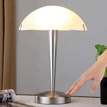 Hermosa lámpara de mesa Viola níquel mate