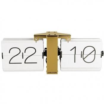 Karlsson Flip Clock - Reloj sin Tapa con Soporte de Madera y Acero