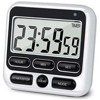 Iriisy Temporizador de Cocina Digital, Reloj Temporizador, Temporizador Multifunción con Función de Reloj,Respaldo Magnético, Soporte Plegable
