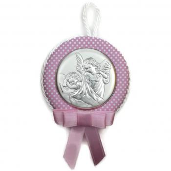 MEDALLA CUNA BILAMINADO EN PLATA ANGEL DE LA GUARDA