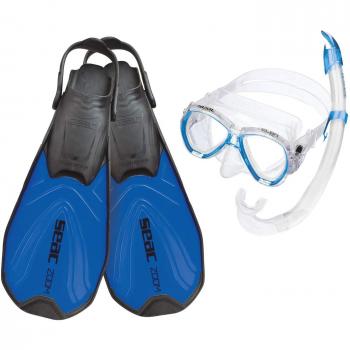 Seac Zoom Set de Snorkeling, Unisex Adulto, Azul, 42-44