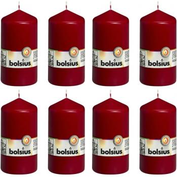 Velas Bolsius Stompkaarsen 8 unidades 130x68 mm - Rojo