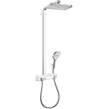 Hansgrohe 27288400 Raindance Select E 360 columna de ducha, 3 tipos de chorro, blanco/cromo