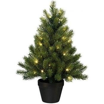 Árbol de Navidad artificial 60 cm en maceta con 50 LED cadena de luz y temporizador