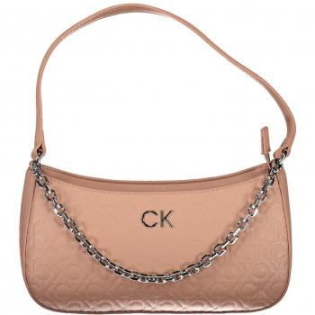 Calvin Klein Pink Monogram Shoulder Bag with Chain Handle