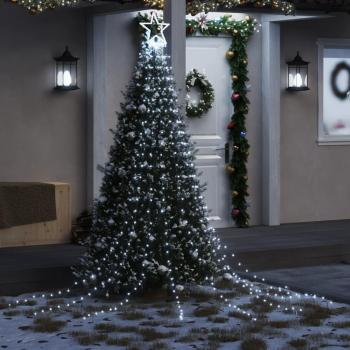 vidaXL Luces para Árbol de Navidad 320 LED Adorno Navideño de Jardín 375 cm Color Azul, Blanco cálido, Blanco frío