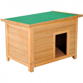 PawHut Caseta para Perro 85 x 58 x 58cm Madera Impermeable con Tejado Verde Abatible y 4 Pies Antideslizantes