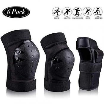 Swonuk Protecciones para Adultos Juego de 6 Equipos de protección Rodillas Coderas y Muñequeras para Ciclismo Esquí Escalada Skate y Otros Deportes