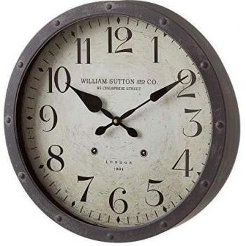 Reloj de Pared de Metal Gris Industrial para salón Factory - LOLAhome