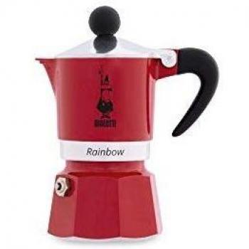 Bialetti Rainbow Cafetera Italiana Espresso, 1 Taza, Aluminio, Rojo
