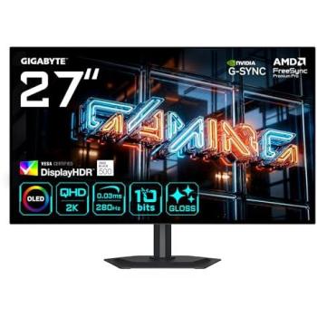 Monitor GIGABYTE MO27Q28GR 27 QHD WOLED Gaming - 2560 x 1440, 280Hz, 0.03ms, HDR True Black