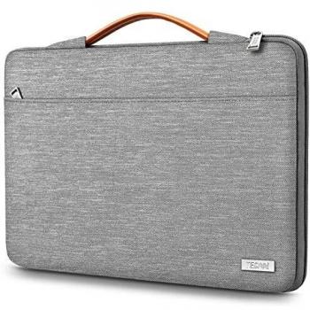 TECOOL Funda Ordenador Portátil para 2018-2020 MacBook Air/Pro 13 Pulgadas, 12.3 Surface Pro 7/6, HP Envy 13, DELL XPS 13, 12.9 iPad Pro Tableta Bolsa con Mango Retráctil, Gris