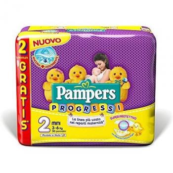 Pampers - Progressi - 120 pañales de bebé de talla 2, pañal talla mini, para niños