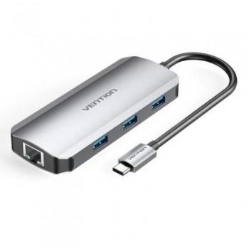Docking USB Tipo-C Vention TOHHB/ 1xHDMI/ 3xUSB/ 1xRJ45/ 1xUSB Tipo-C PD