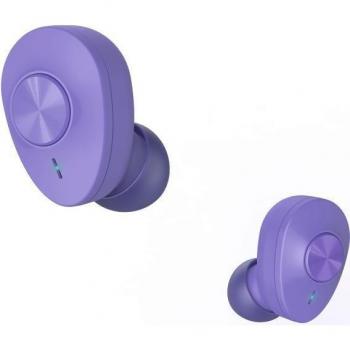 Auriculares Inalámbricos Bluetooth Hama Freedom Buddy True Wireless con Estuche de Carga, Color Lila, hasta 16 horas de Batería y Refuerzo de Bajo