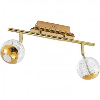 Foco de techo LED Lucande Kilio, 2 luces, dorado, moderno, hecho de metal, diseño empotrado para salón y comedor