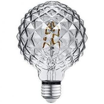 Trio Leuchten Bombilla LED de filamento de cristal, cristal ahumado, casquillo E27, 4 W, 3000 K, 140 lúmenes, 904-454