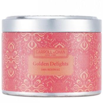 100% Beeswax Golden Delights Tin Candle (8x6 cm) - Carroll & Chan