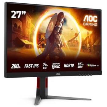 AOC 27G4HA Gaming Monitor - 27 Full HD (1920x1080), 200Hz, Fast IPS, HDR10, 1ms Response Time, Height Adjustable, Pivot Stand with Speakers