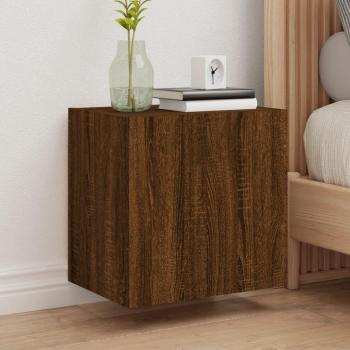 Pared de muebles de TV 2 piezas de madera multicapa en color roble marrón, dimensiones 40,5x30x40 cm