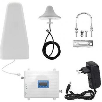 Geevorks Amplificador Cobertura Móvil 2G 3G 4G LTE Amplificador de Señal 900 1800 2100 GSM DCS WCDMA,Kit de Repetidor Inteligente para Zonas Rurales de Mala Cobertura