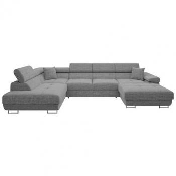 Sofá rinconero Comfivo S103 con función de descanso y caja de ropa de cama, 346x203x70cm