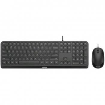 Kit Philips USB Combo Teclado Mecánico SPT6207B/34 + Ratón Óptico 1200 DPI Negro
