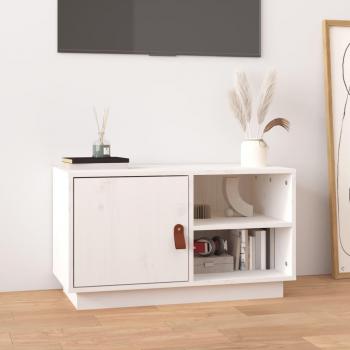 Mueble de TV de madera maciza de pino 70x34x40 cm, Mueble de Salon, Mueble TV, Mueble Televisor, Mesa de TV en color natural; y Mueble de TV de madera maciza de