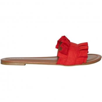 Sandalias planas de mujer PIECES efecto piel
