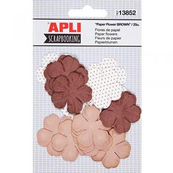 Flores de papel Apli marrón 25 unidades