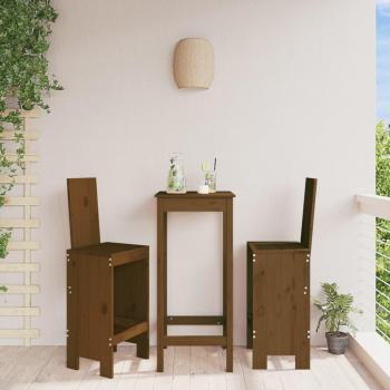 Taburetes de cocina 2 piezas ámbar marrón 40x42x120 cm madera maciza de pino