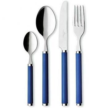 Cubertería Villeroy & Boch Play! Blue Ocean de 30 piezas para 6 personas, acero inoxidable con mango de plástico azul