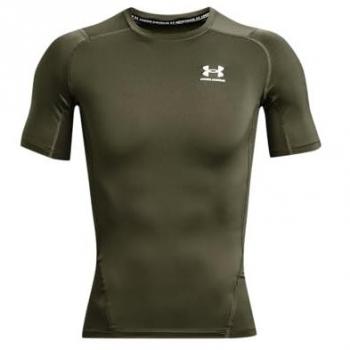 Camiseta HeatGear Compression para hombre de Under Armour, manga corta, color verde caqui, talla XS