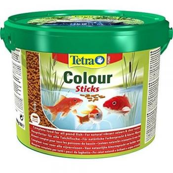 Tetra Alimentación Completa para Peces de Jardín Color Sticks 10L - Enriquecido con Vitaminas y Carotenoides