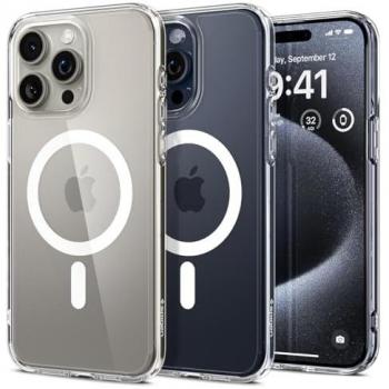 Custodia Spigen Ultra Hybrid Mag para iPhone 15 Pro - Blanca / Transparente