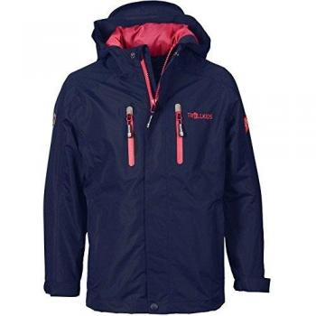Trollkids Chaleco Impermeable para Niños Sognefjord, Color Azul Marino/Rosa Talla 2 años