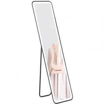 Espejo de Cuerpo Entero con Luz LED Táctil Inteligente 150x40 cm Sin Marco Negro, Función de Memoria y Iluminación en 3 Colores