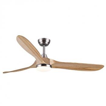 Ventilador de Techo DC Yenbig con Luz LED 18W CCT Madera Clara - Ahorro Energético
