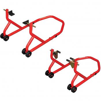 Bike It - Juego de soportes delantero y trasero Paddock Stand