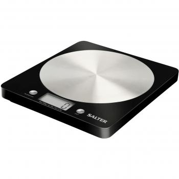 Salter Báscula de Cocina Digital, precision, Plataforma de Vidrio, Capacidad 5kg, Función de Añadir y Pesar, Negro, One Size