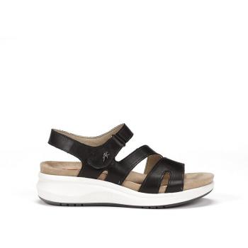 Sandalia Fluchos Yagon F1478 para Mujer - Cuero Auténtico - Negro