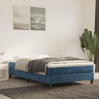 Cama box spring suave con colchón terciopelo azul oscuro 120x200 cm