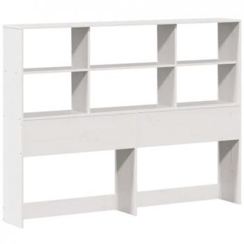 Cabecero de cama con almacenamiento en madera maciza de pino blanco, 150 cm