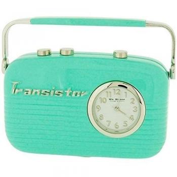 Seguridad en el verde de la novedad de la Radio Transistor viejo estilo reloj de coleccionistas de escritorio 9142
