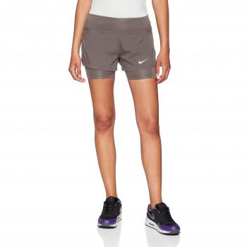 Nike Eclipse 2 en 1 – Pantalones Cortos, otoño/Invierno, Eclipse, Mujer, Color Gunsmoke/Reflective Silver, tamaño Large