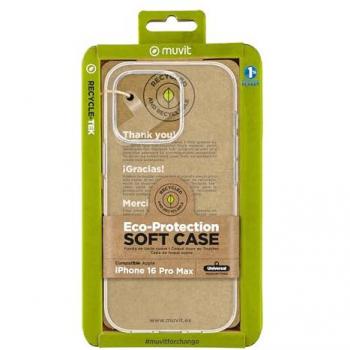 Muvit For Change Funda Recycletek Transparente Compatible con Apple iPhone 16 Pro Max