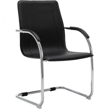 Silla de oficina voladiza de cuero sintético negra